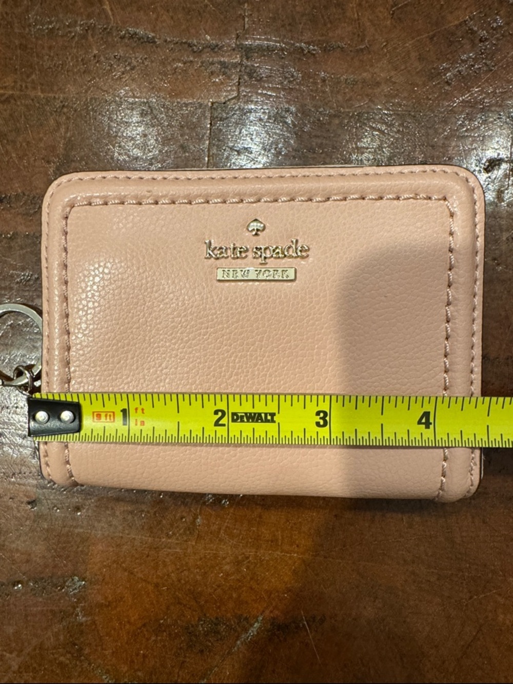 💕NWOT kate spade Blush Pink Leather Zip Card Wallet with Keychain (CLSH) - Picture 9 of 11